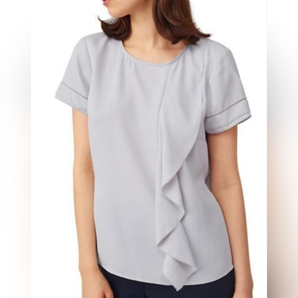 Precis Petite Pretty Ruffle Top, Light GreySize UK 8/ US 6 NWT!